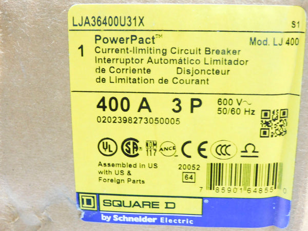 SQUARE D LJA36400U31X 600V 400A NSMP