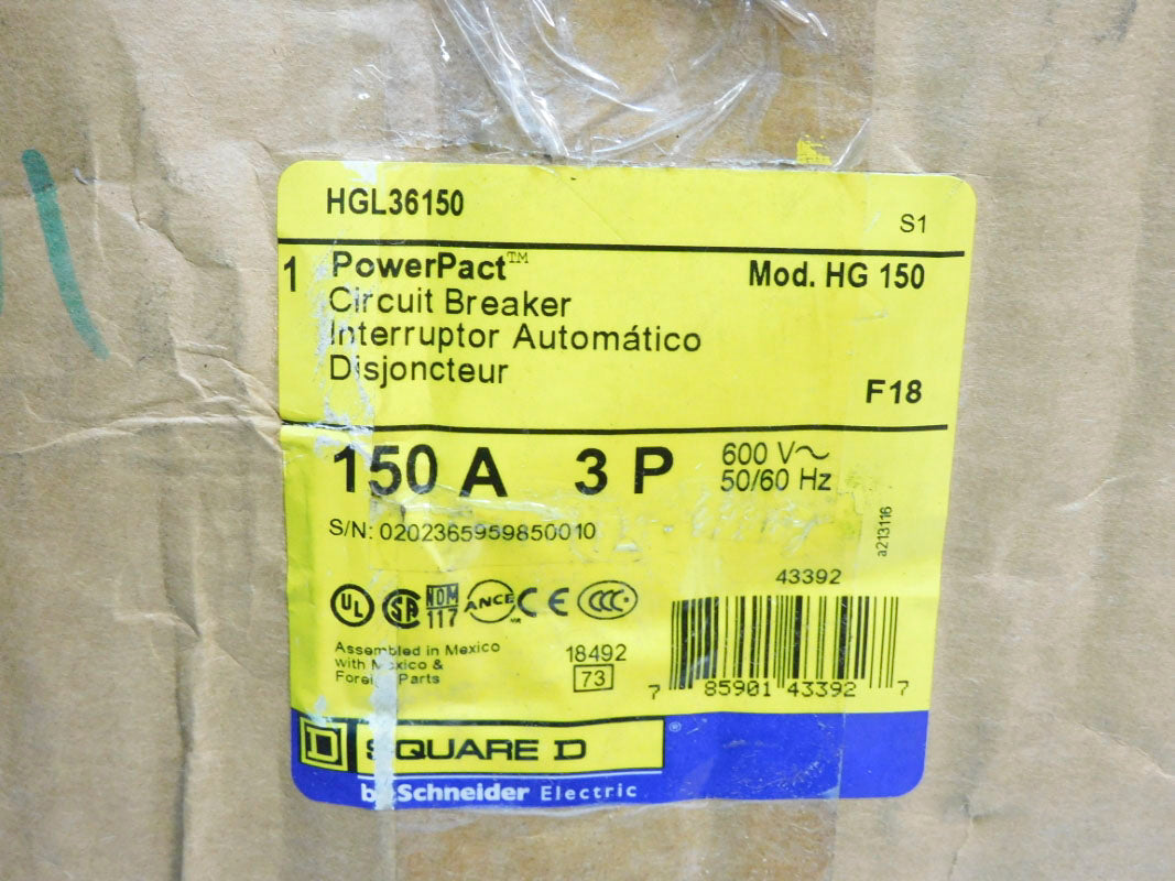 SQUARE D HGL36150 600V 150A NSMP