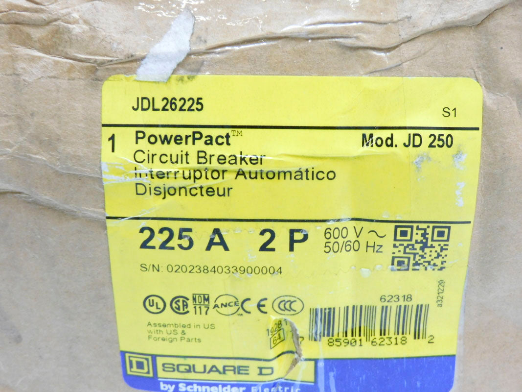 SQUARE D JDL26225 600V 225A NSMP