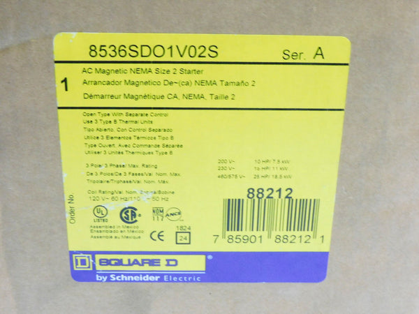 SQUARE D 8536SDO1V02S SER. A 110/120V NSMP