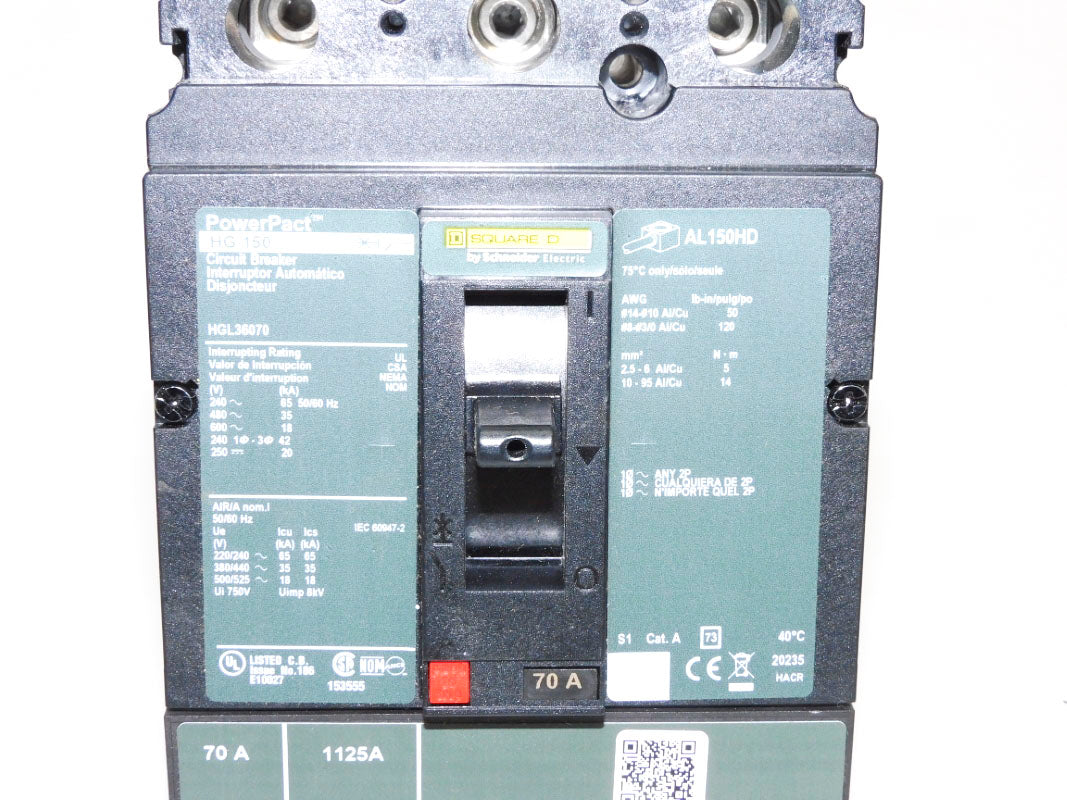 SQUARE D HGL36070 70A 600V NSNP