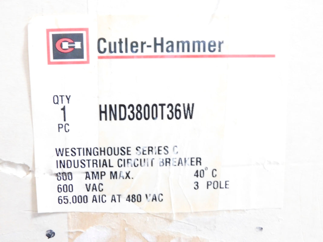 CUTLER HAMMER HND3800T36W SER. C 600VAC 600A NSMP