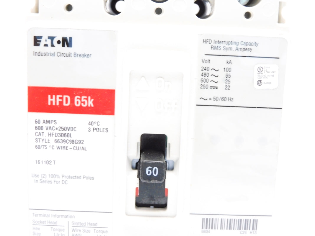 EATON HFD3060L SER. C 600VAC 60A NSMP