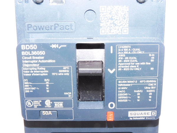 SQUARE D BDL36050 480V 50A NSMP