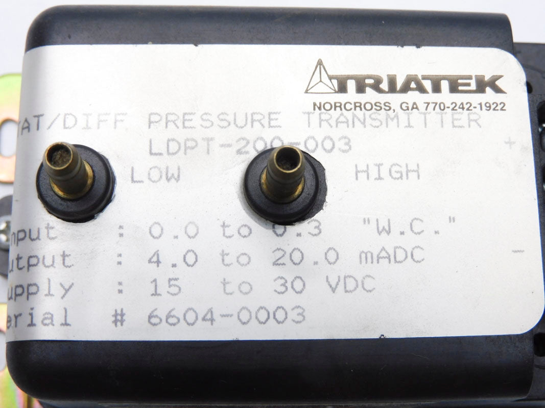 TRIATEK LDPT-200-003 15-30VDC 0.0-0.3/W.C." NSNP