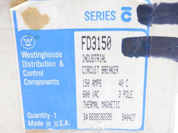 WESTINGHOUSE FD3150 6639C82G99 SER. C 600VAC 150A (BLUE) NSMP