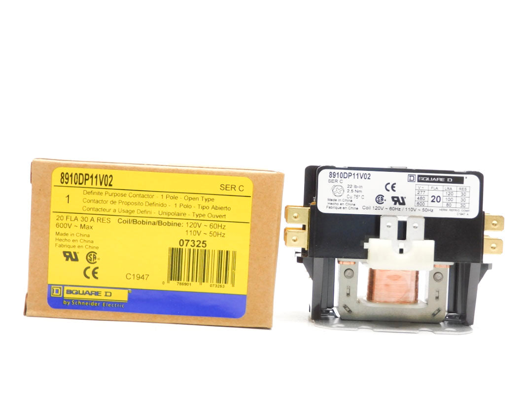 SQUARE D 8910DP11V02 SER. C 110/120V 20A NSMP