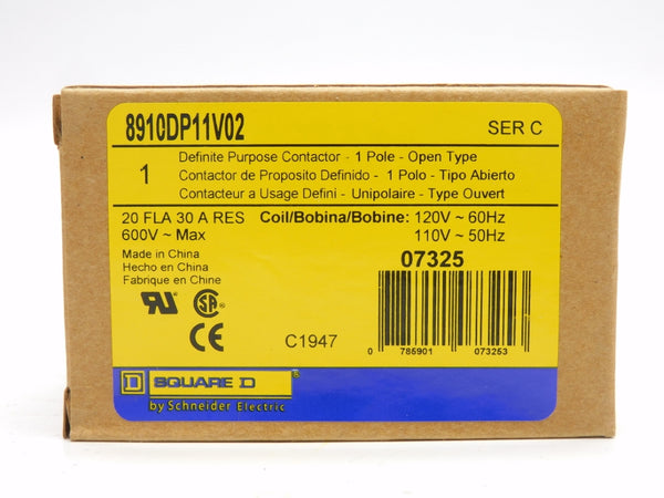 SQUARE D 8910DP11V02 SER. C 110/120V 20A NSMP