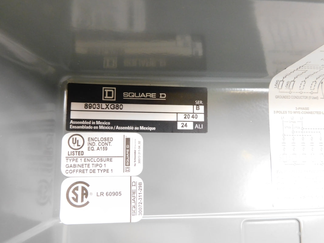 SQUARE D 8903LXG80V02 SER. B 120V 30A NSMP