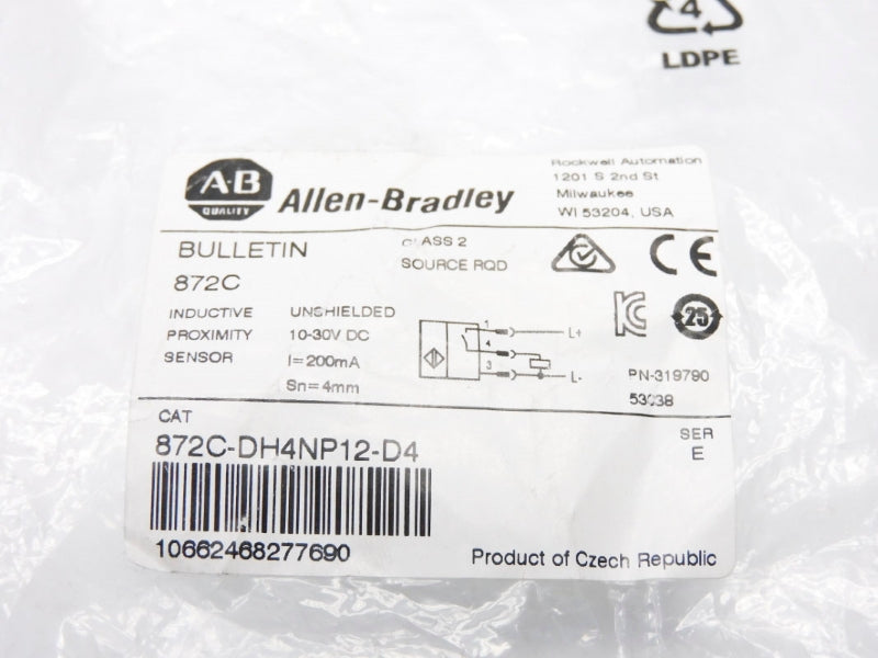 ALLEN BRADLEY 872C-DH4NP12-D4 SER. E 10-30VDC NSMP