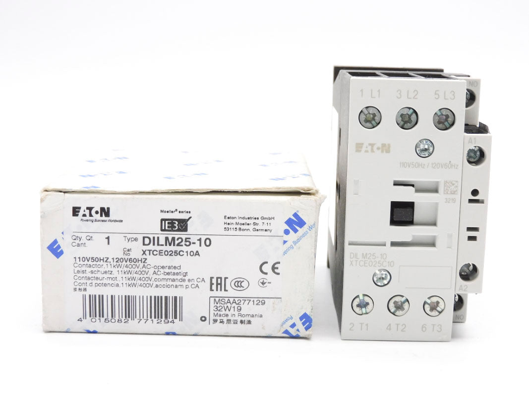 EATON XTCE025C10A DILM25-10 110/120V 45A NSMP