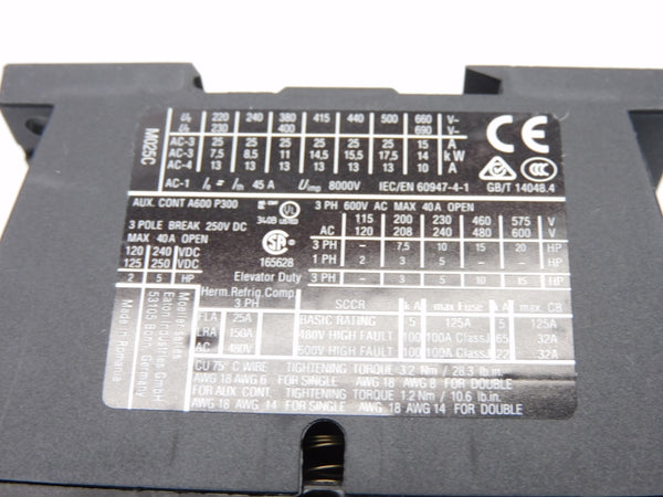 EATON XTCE025C10A DILM25-10 110/120V 45A NSMP