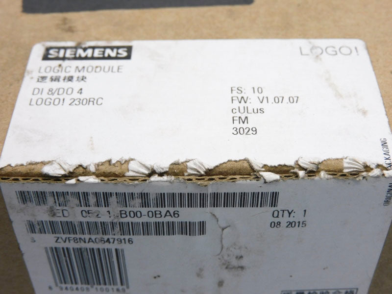 SIEMENS 6ED1052-1FB00-0BA6 115-240V 10A F/W V1.07.07 NSMP
