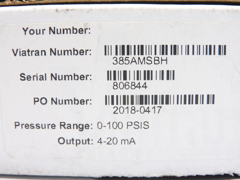 VIATRAN 385AMSBH 8-28VDC 0-100PSI NSMP