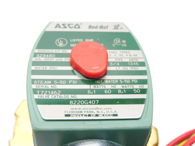 ASCO 8220G407 120/110V 5-150PSI 3/4" NSMP