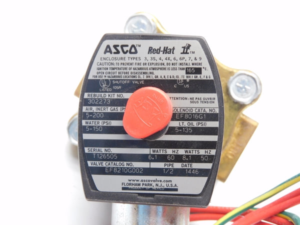 ASCO EF8210G002 120/110V 5-150PSI 1/2" NSNP