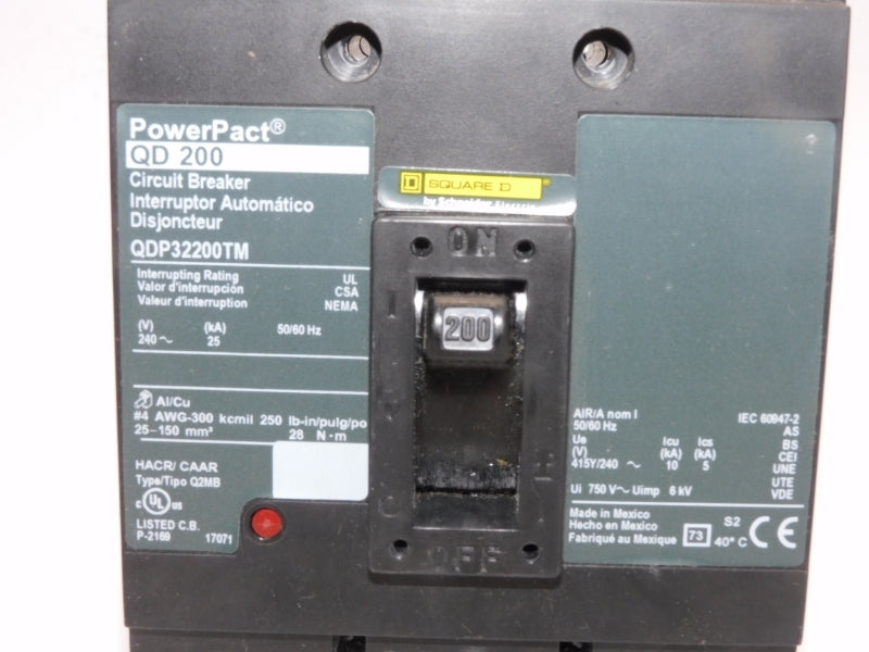 SQUARE D QDP32200TM 240V 200A UNMP