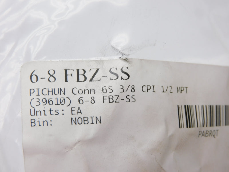 CONNECTOR 6-8FBZ-SS 3/8"x1/2" NSNP