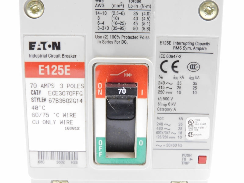 EATON EGE3070FFG 480V 70A UNMP