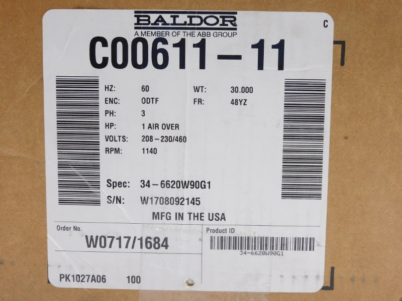 BALDOR C00611-11 208-230/460V 2.3/4.6-4.8A NSMP