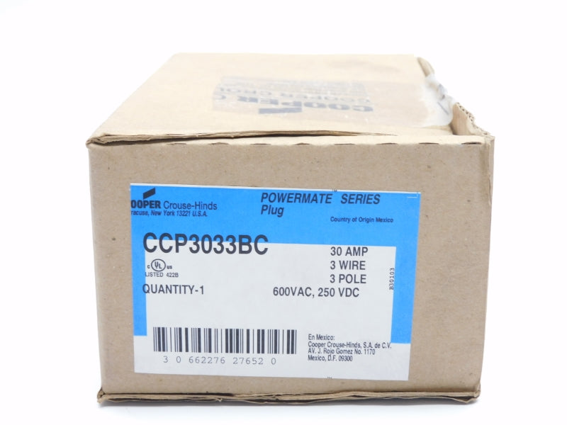 CROUSE HINDS CCP3033BC 600VAC 30A NSFS