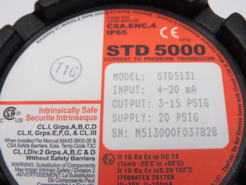 THERMO FISHER SCIENTIFIC STD5131 3-15PSI NSMP