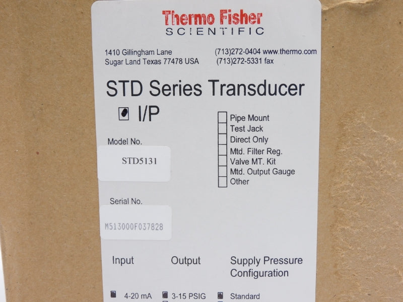 THERMO FISHER SCIENTIFIC STD5131 3-15PSI NSMP