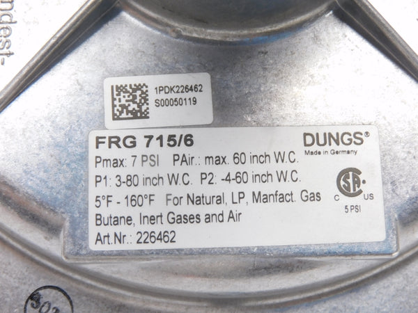 DUNGS FRG715/6 226462 7PSI 60"WC 1-1/2" NSNP