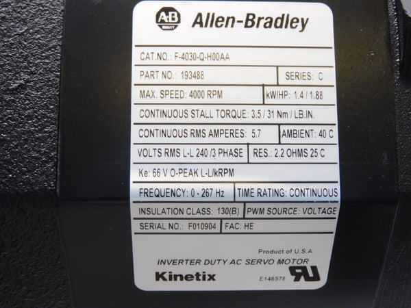 ALLEN BRADLEY F-4030-Q-H00AA SER. C 240VAC 5.7A UNMP