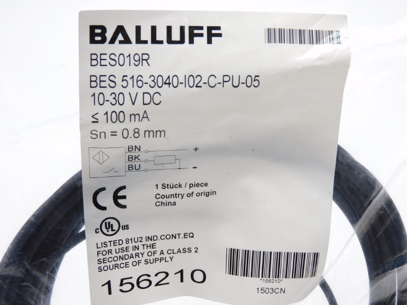BALLUFF BES516-3040-I02-C-PU-05 BES019R 10-30VDC NSMP