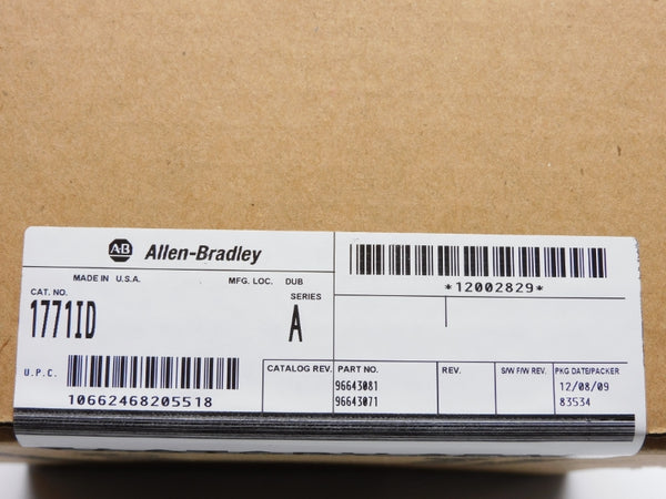 ALLEN BRADLEY 1771-ID SER. A DATE: 2009 NSFS