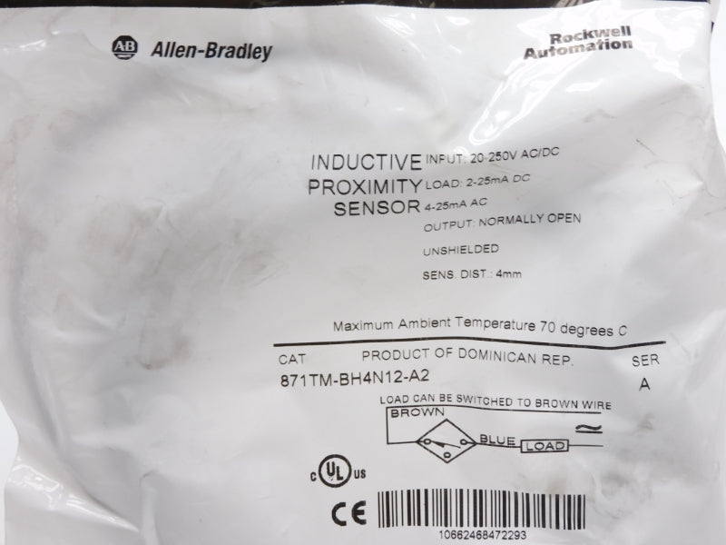 ALLEN BRADLEY 871TM-BH4N12-A2 SER. A 20-250VAC/DC NSMP