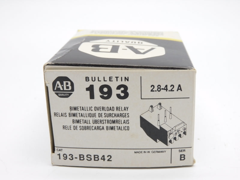 INDUSTRIAL SPARE PART 193-BSB42 SER. B 600V 2.8-4.2A (BK/YL) NSMP