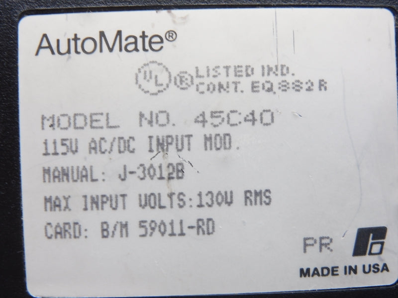 RELIANCE ELECTRIC 45C40 115VAC/DC UNMP