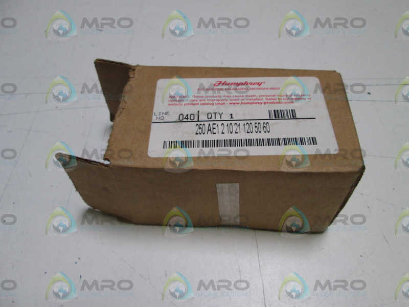HUMPHREY SOLENOID VALVE 250AE121021 120/50/60 (BOX AS IS) NSMP