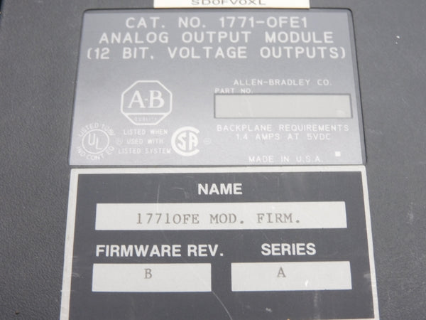 ALLEN BRADLEY 1771-OFE SER. A F/W B 5VDC 1.4A UNMP