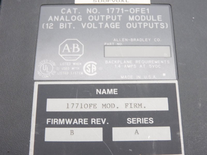 ALLEN BRADLEY 1771-OFE SER. A F/W B 5VDC 1.4A UNMP