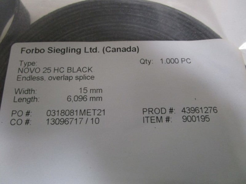FORBO SIEGLING ENDLESS, OVERLAP SPLICE ITEM#: 900195 NSNP IN BAG