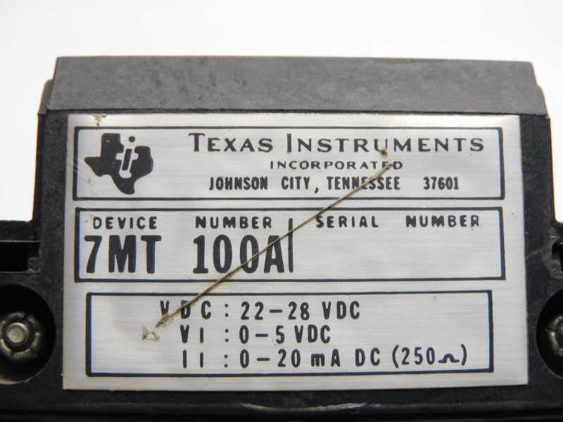 TEXAS INSTRUMENTS 7MT100A 22-28VDC UNMP