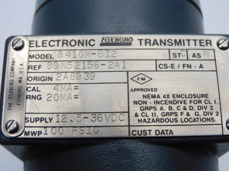 FOXBORO 841GM-BI2 12.5-36VDC 100PSI UNMP