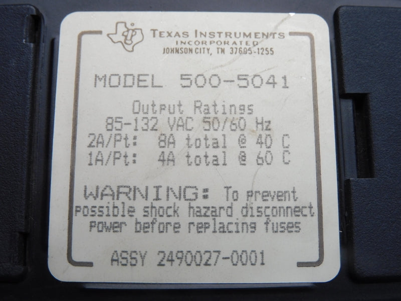 TEXAS INSTRUMENTS 500-5041 85-132VAC 8A UNMP