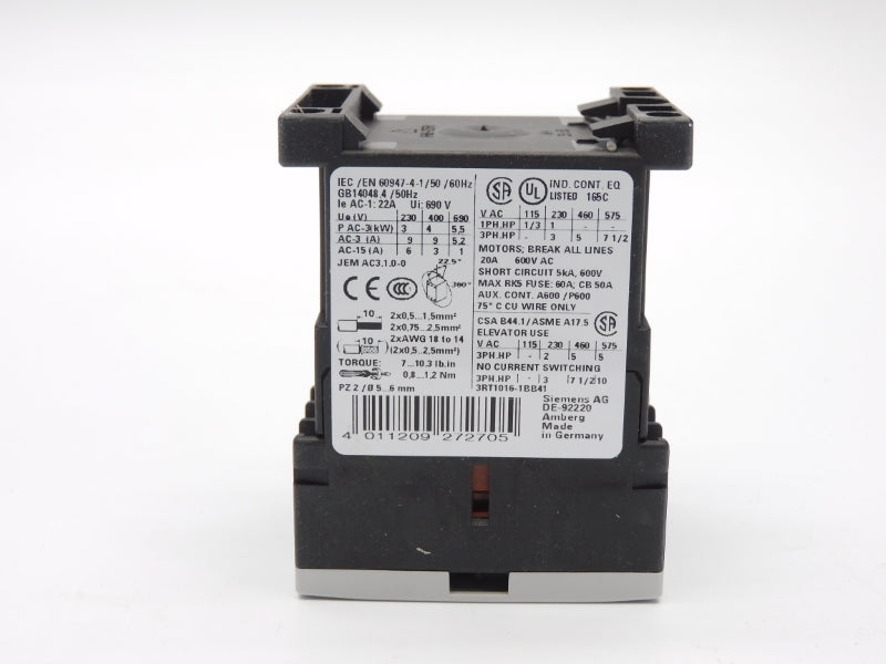 SIEMENS 3RT1016-1BB41 24VDC NSMP