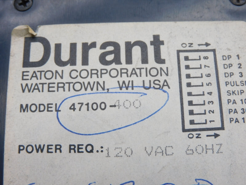 DURANT 47100-400 120VAC UNMP