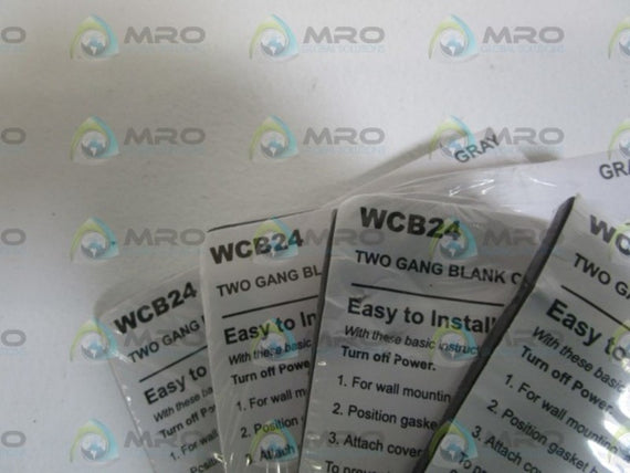 LOT OF 4 EGS TWO GANG BLANK COVER (GRAY) WCB24 NSNP