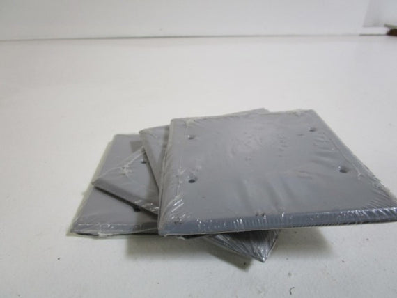 LOT OF 4 EGS TWO GANG BLANK COVER (GRAY) WCB24 NSNP