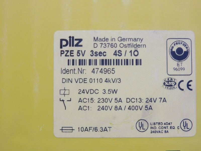 PILZ PZE5V3SEC4S/1O 474965 240V 8A NSMP