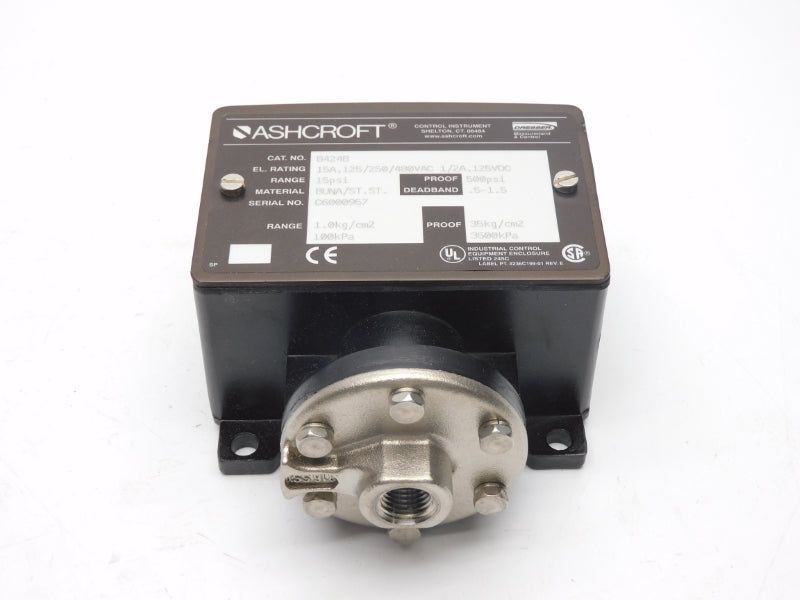 ASHCROFT B424B 480VAC 15A 15PSI NSMP