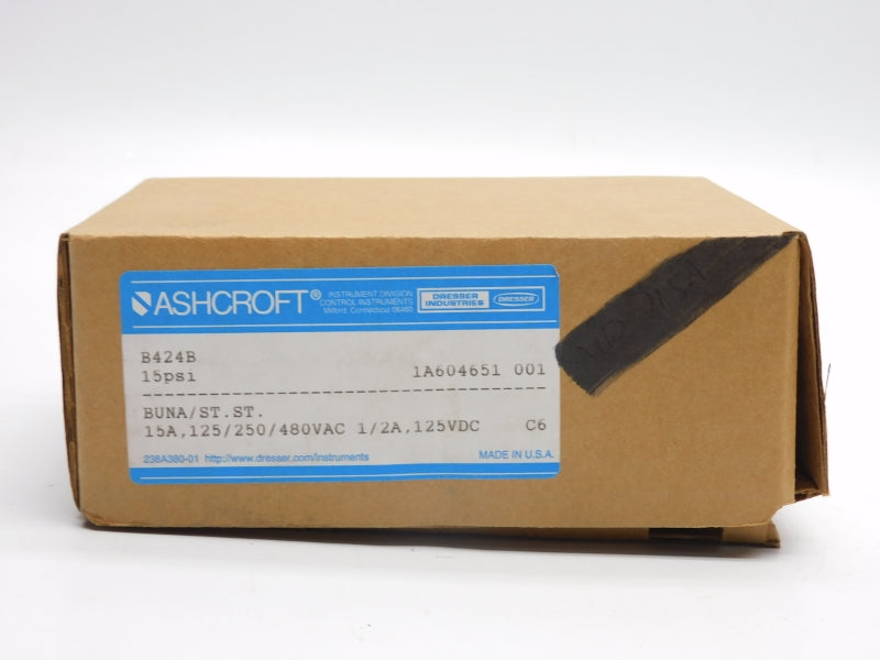 ASHCROFT B424B 480VAC 15A 15PSI NSMP
