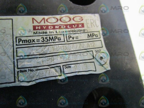 MOOG VALVE CCE40C1RH1X06/Z2 A12 UNMP