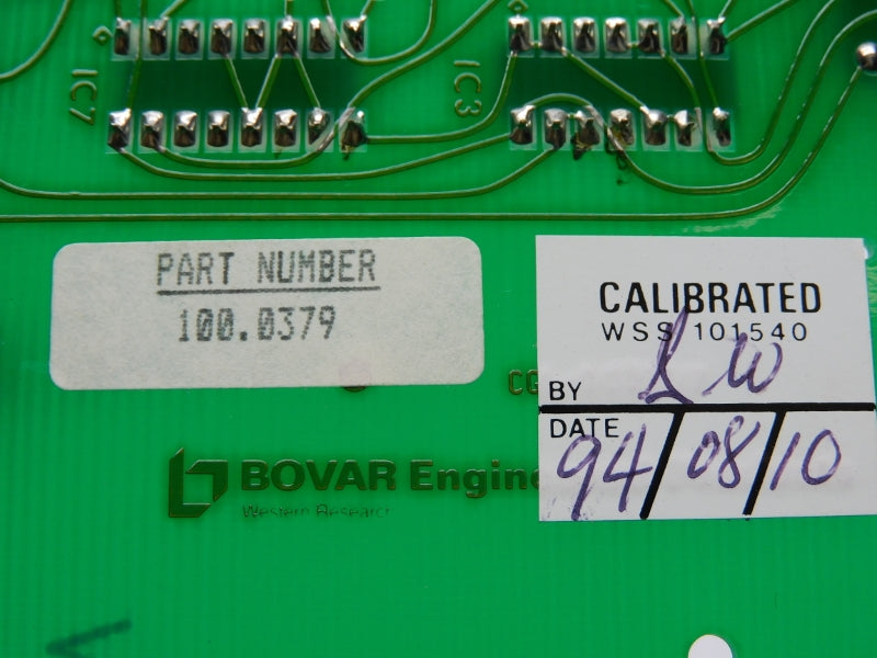 BOVAR ENGINEERING 100.0379 UNMP